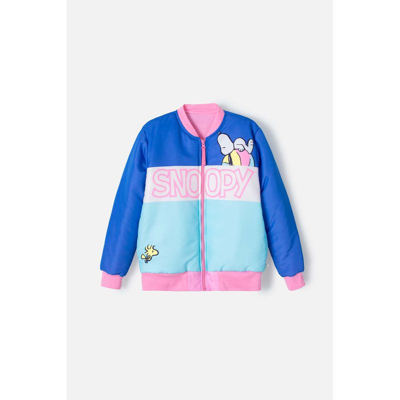 SNOOPY - Chaqueta de Snoopy con cierre multicolor para niña