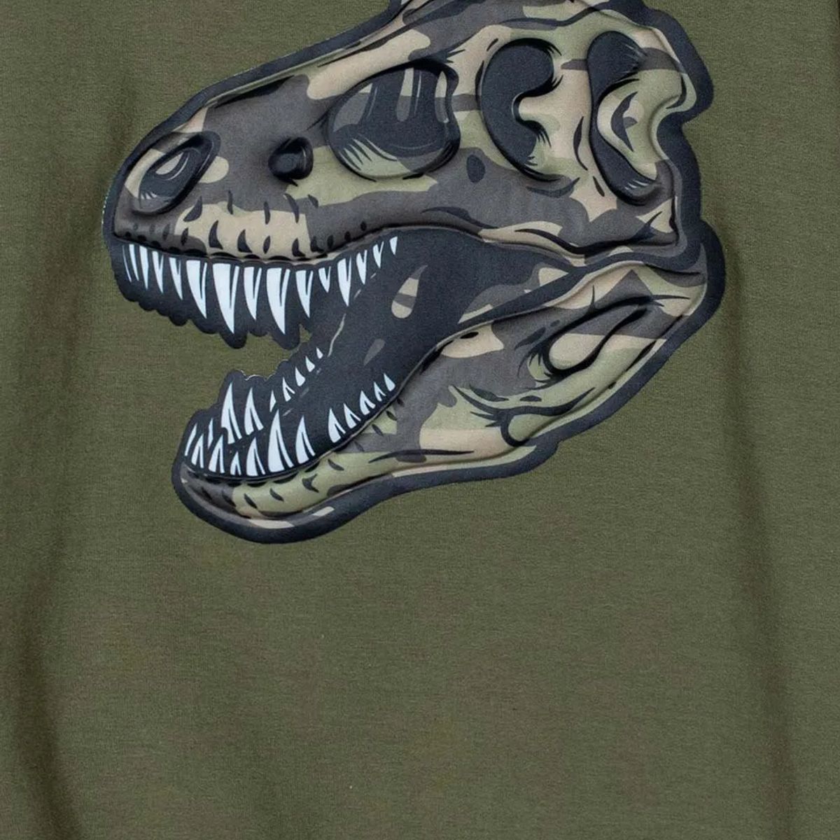 MIC - Buzo de Mic cuello redondo cerrado verde militar para niño