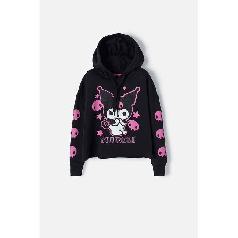 SANRIO - Buzo de Kuromi negro con capucha para niña