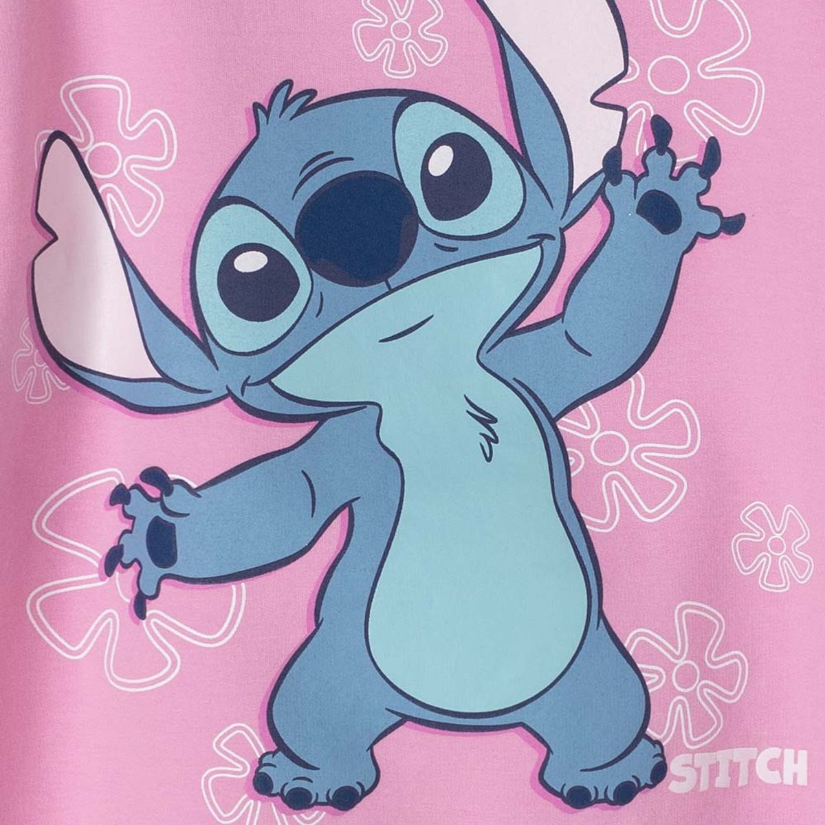 DISNEY - Buzo de Lilo y Stitch rosado de cuello redondo para niña