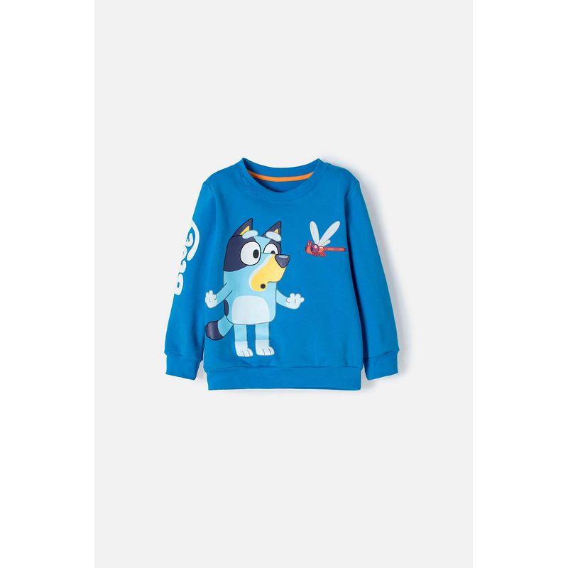 BLUEY - Buzo de Bluey azul de diseño cerrado para niño 2T a 6T