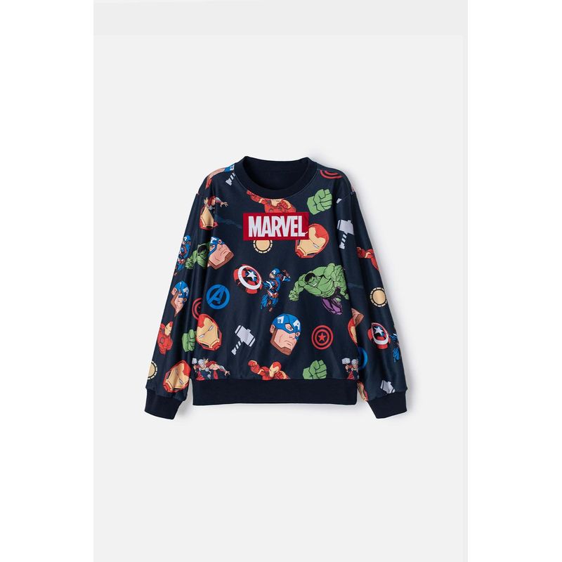 MARVEL - Buzo de Marvel cerrado azul oscuro para niño
