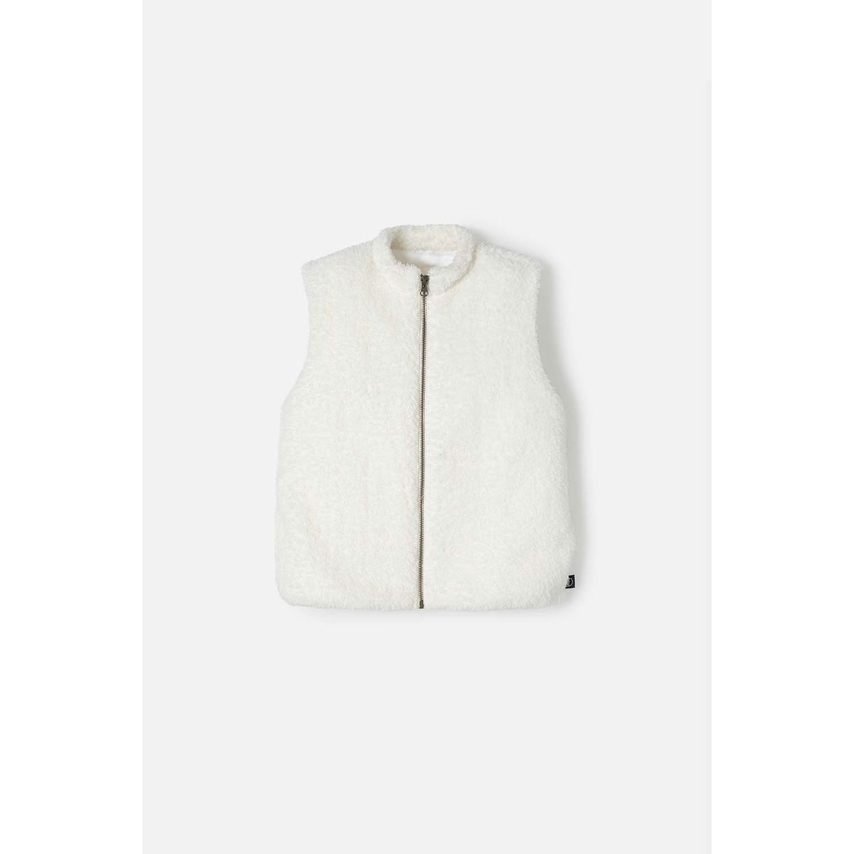 MIC - Chaleco Mic marfil textura afelpada para niña