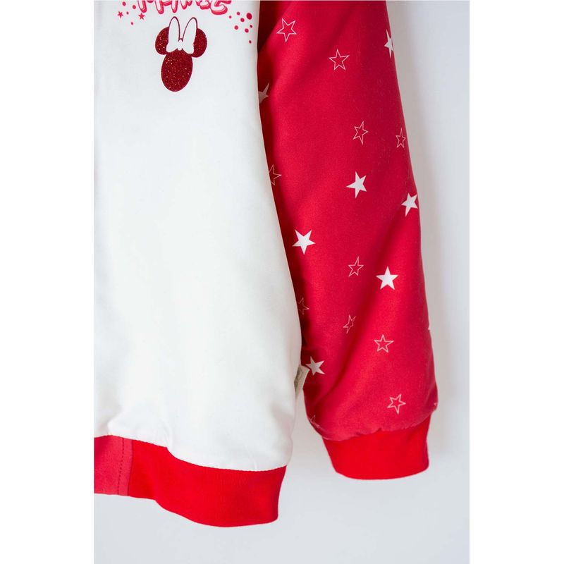 DISNEY - Chaqueta de Minnie Mouse con cierre marfil y rojo para niña 2T a 5T