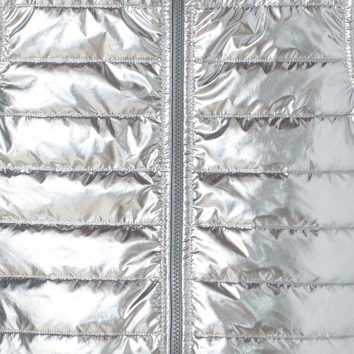 MIC - Chaleco Mic color plata con cierre frontal para niña