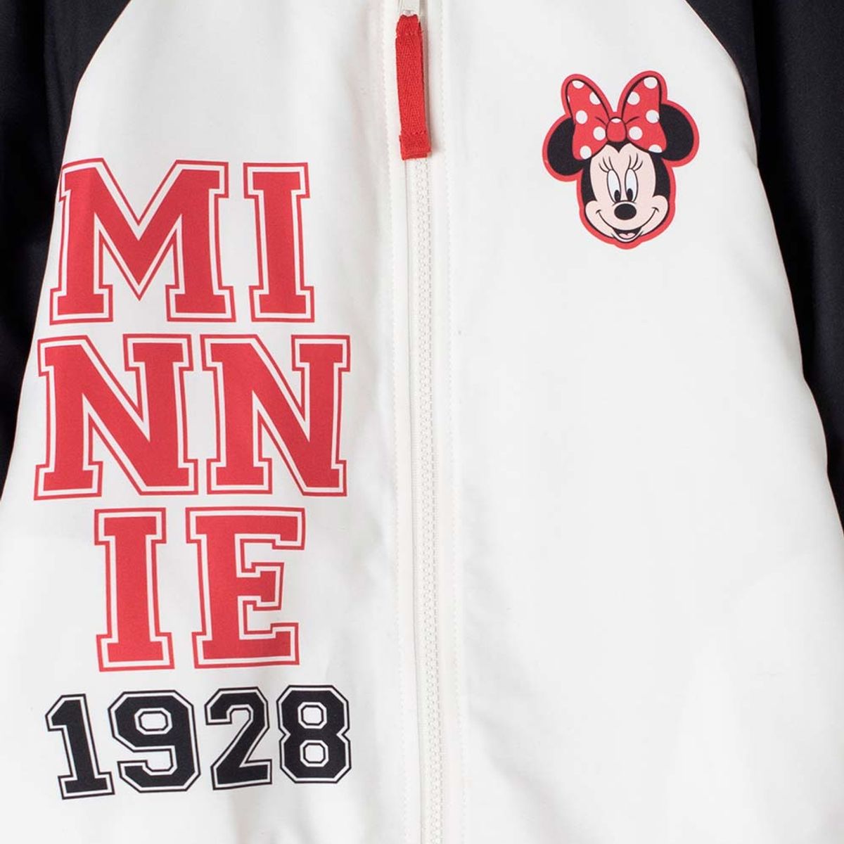 DISNEY - Chaqueta de Minnie Mouse con cierre blanco y rojo para niña