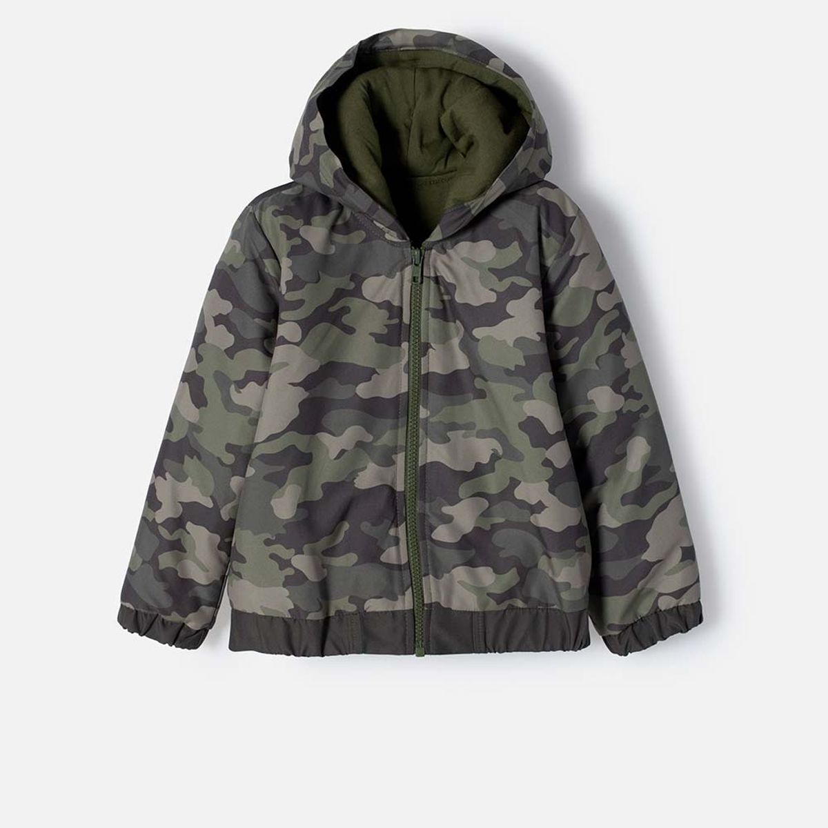 LITTLEMIC - Chaqueta Littlemic con cierre verde militar niño 2T a 5T