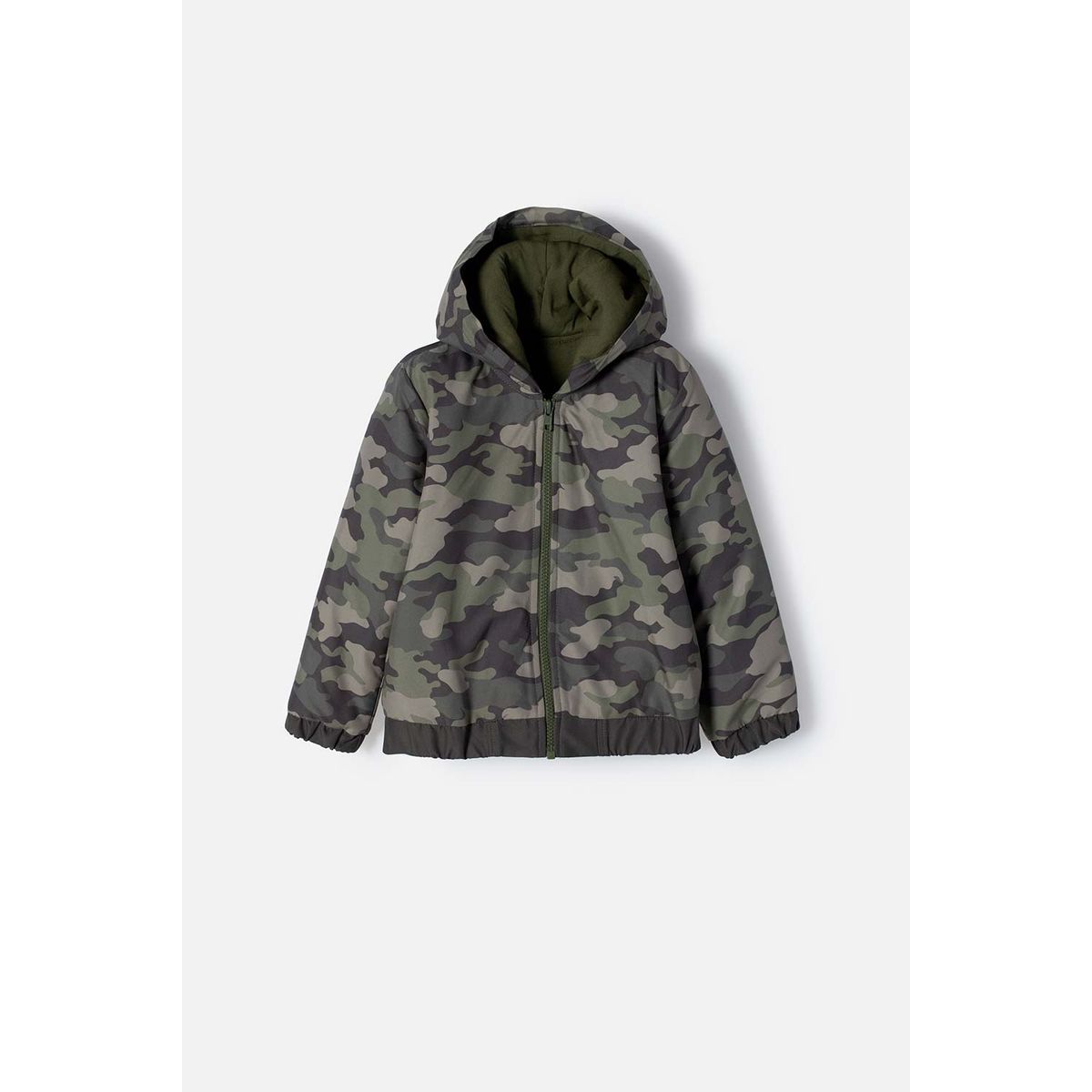 LITTLEMIC - Chaqueta Littlemic con cierre verde militar niño 2T a 5T