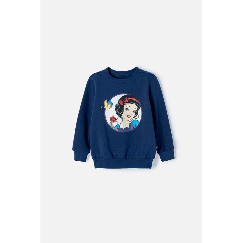 DISNEY - Buzo de Blancanieves azul de diseño cerrado para niña 2T a 5T