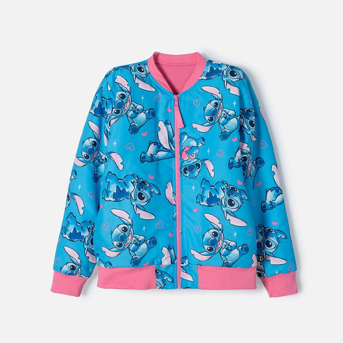 DISNEY - Chaqueta de Stitch azul con cierre para niña