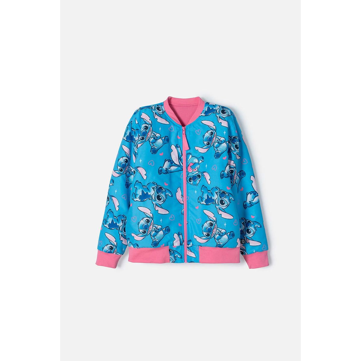 DISNEY - Chaqueta de Stitch azul con cierre para niña