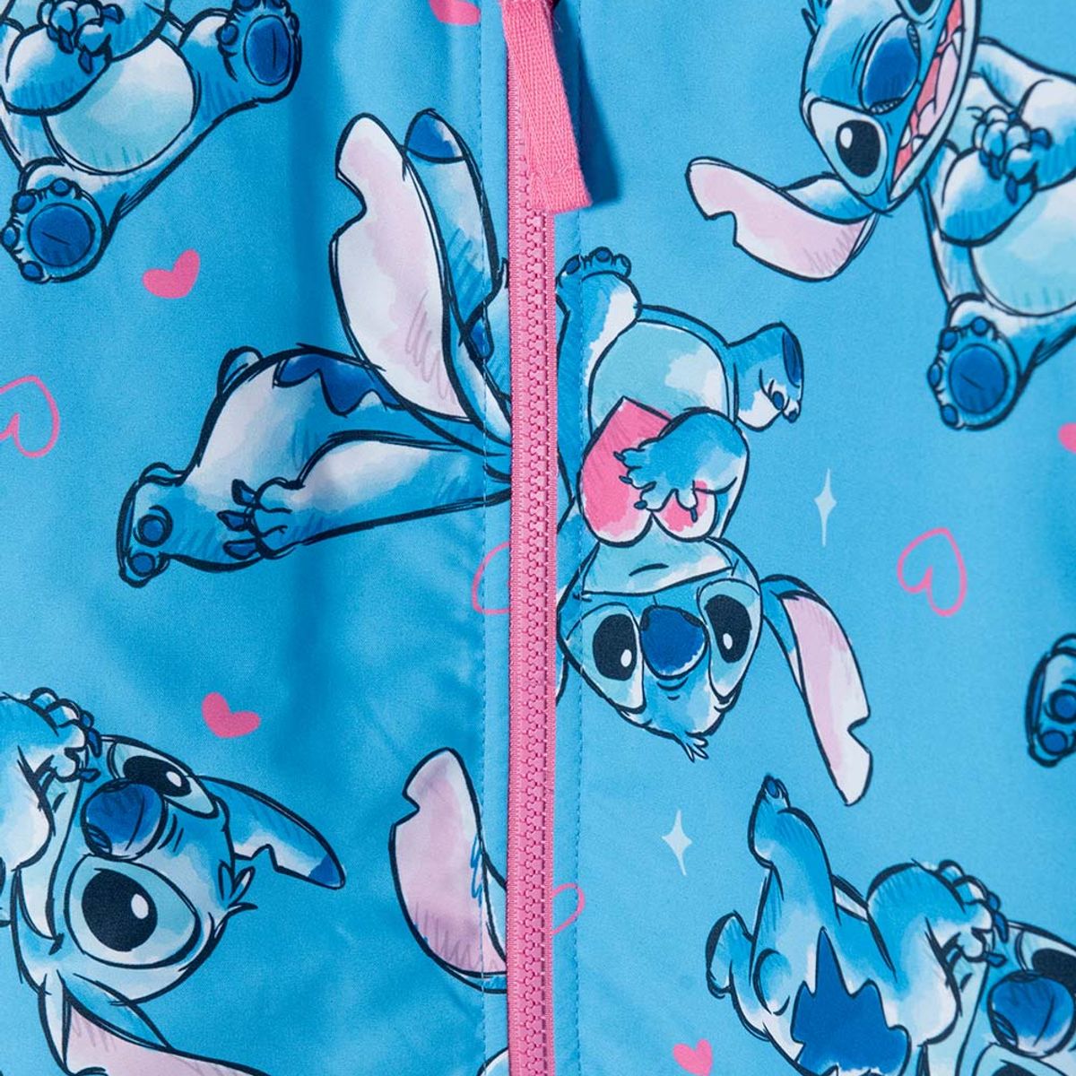 DISNEY - Chaqueta de Stitch azul con cierre para niña