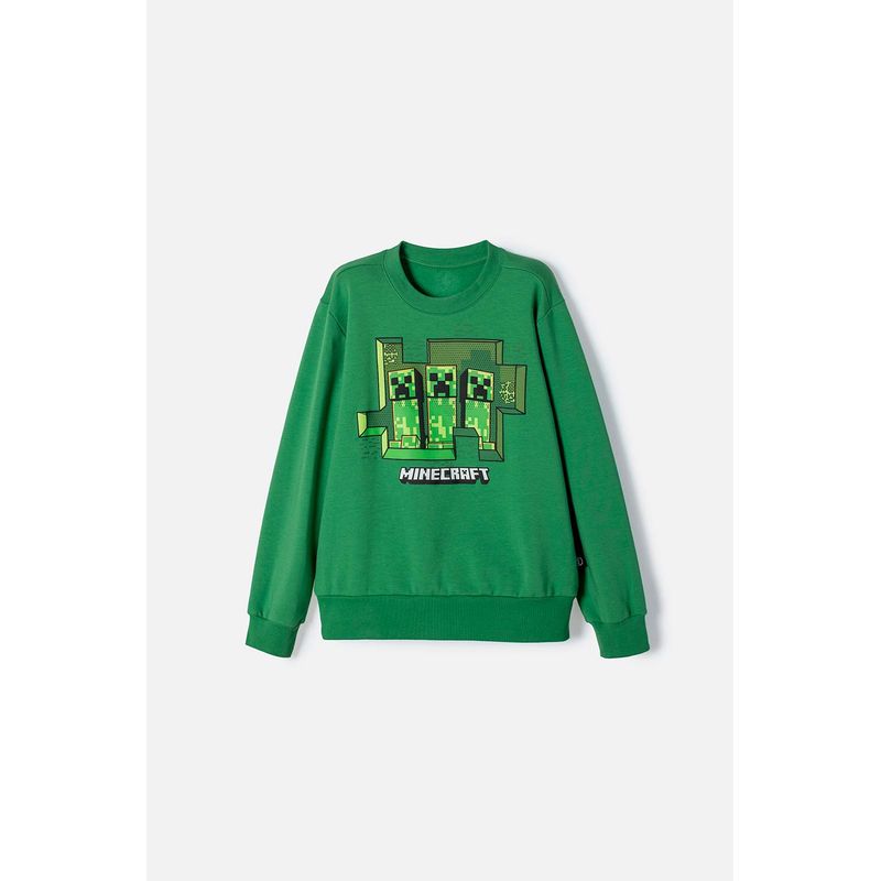 MINECRAFT - Buzo de Minecraft verde de diseño cerrado para niño