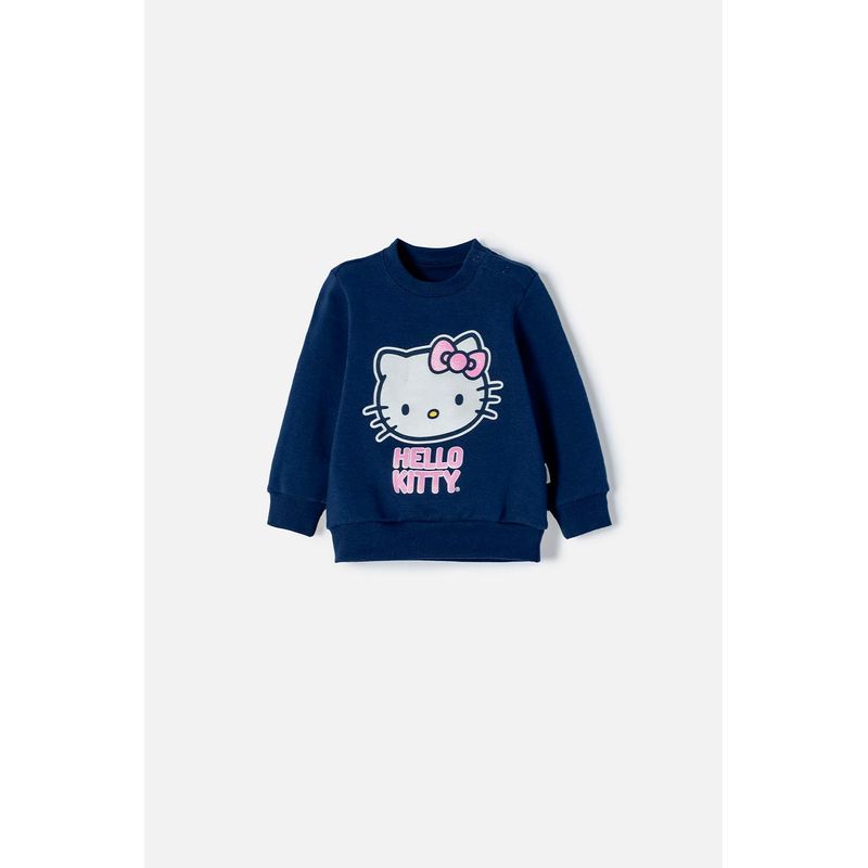 HELLO KITTY - Buzo Hello Kitty cerrado azul para bebé niña