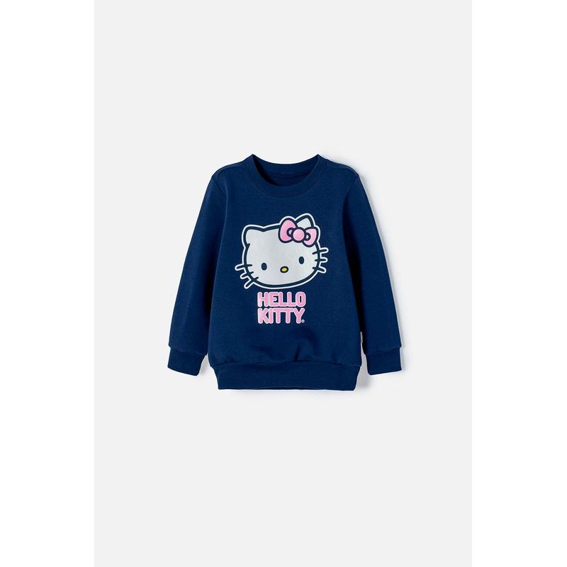 SANRIO - Buzo Hello Kitty cerrado azul para niña 2T a 5T