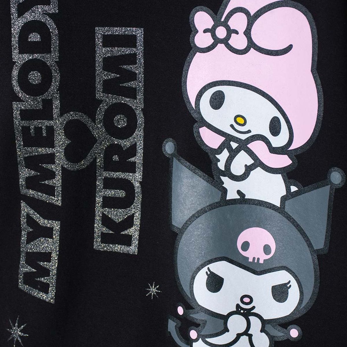SANRIO - Buzo de My Melody & Kuromi negro de diseño cerrado para niña