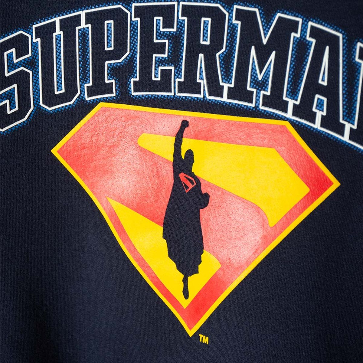DC COMICS - Buzo de Superman azul oscuro estampado en frente para niño 2T a 5T