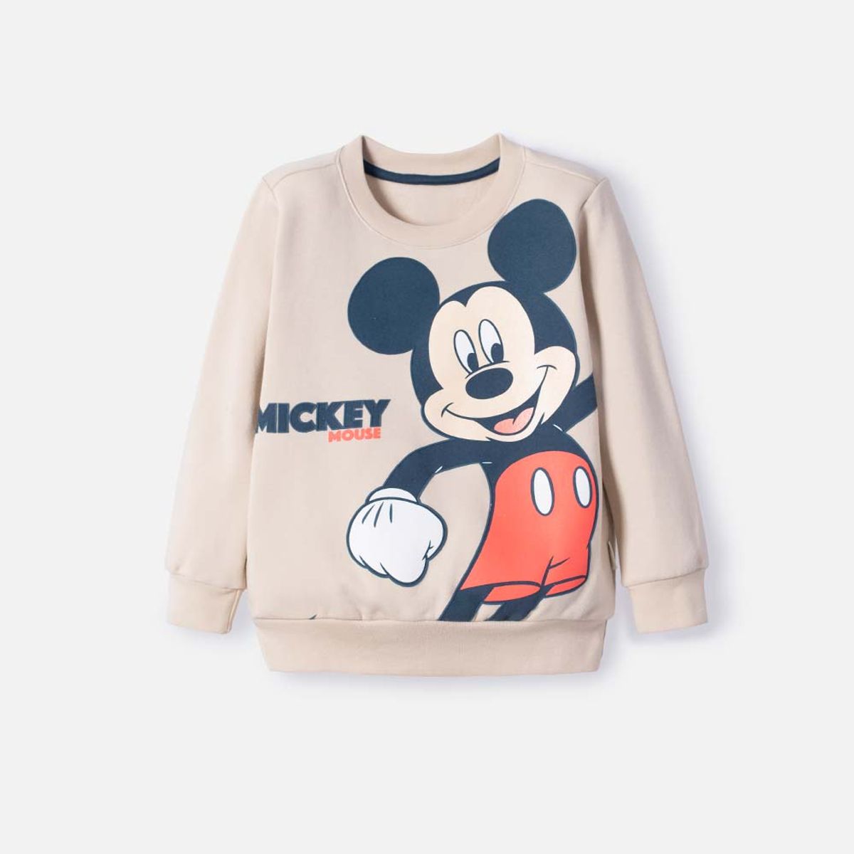 DISNEY - Buzo de Mickey Mouse caqui estampado en frente para niño 2T a 5T