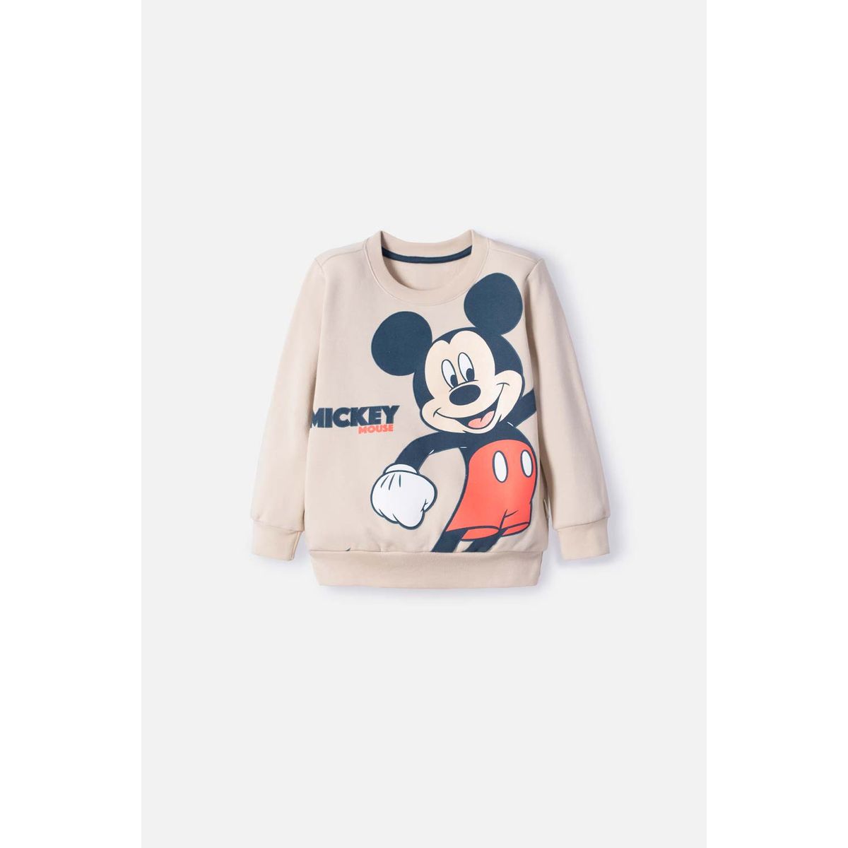 DISNEY - Buzo de Mickey Mouse caqui estampado en frente para niño 2T a 5T
