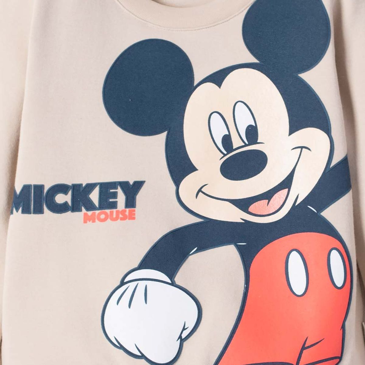 DISNEY - Buzo de Mickey Mouse caqui estampado en frente para niño 2T a 5T