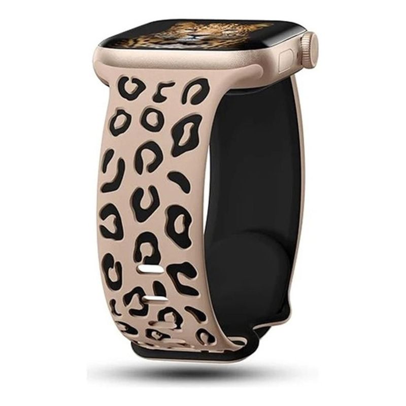 GENERICO - Correa Pulso Manilla Animal Print Apple Watch 38mm 40mm 41mm 32 mmBeige Negro