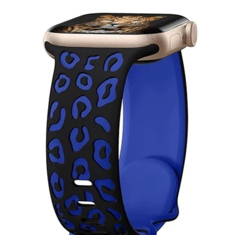 GENERICO - Correa Pulso Manilla Animal Print Apple Watch 38mm 40mm 41mm 32 mmFucsiaNegro