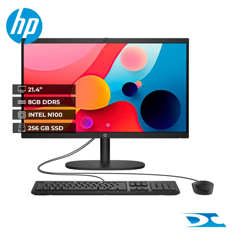 HP - Todo en Uno  HP 22-DG0011LA Intel Celeron N100  /Ram 8GB /256GB  /21 /FREE