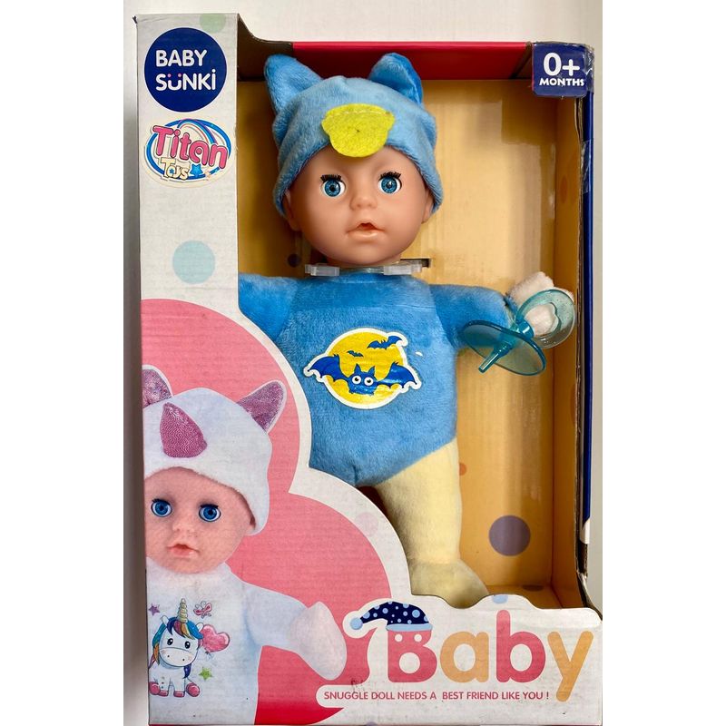 GENERICO - MUÑECA CON PIJAMA MURCIÉLAGO CHUPETE Y SONIDOS