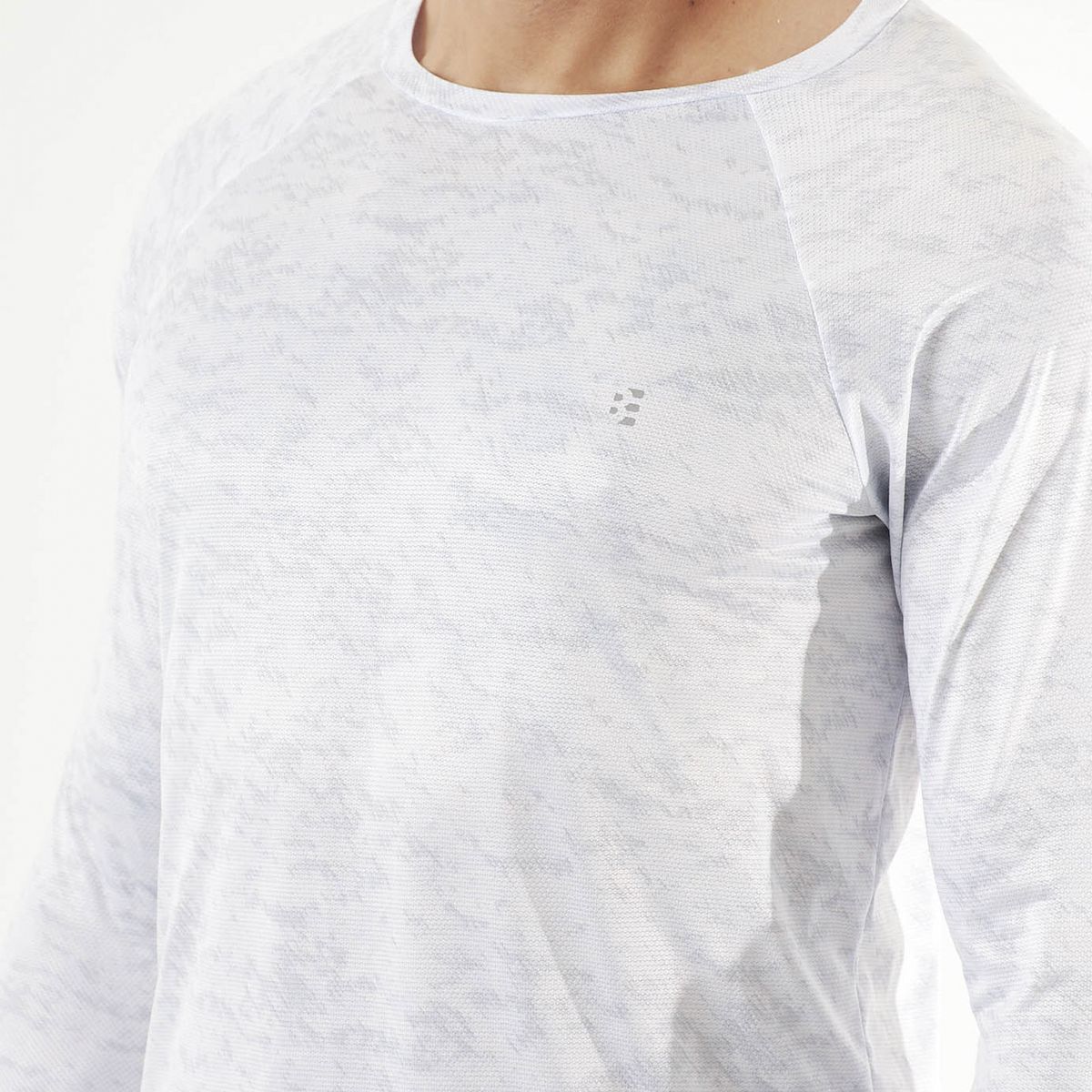 BELIFE - Camiseta deportiva manga larga blanca para hombre