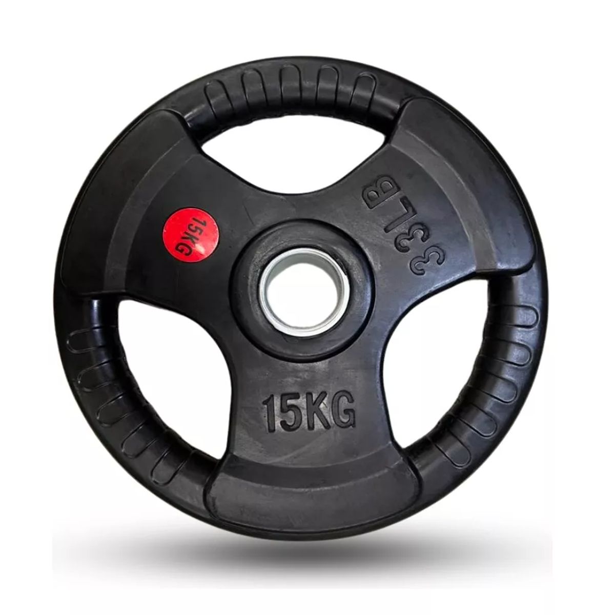 GENERICO - Disco olimpico 2" encauchetado 3 agarres de 15 kg