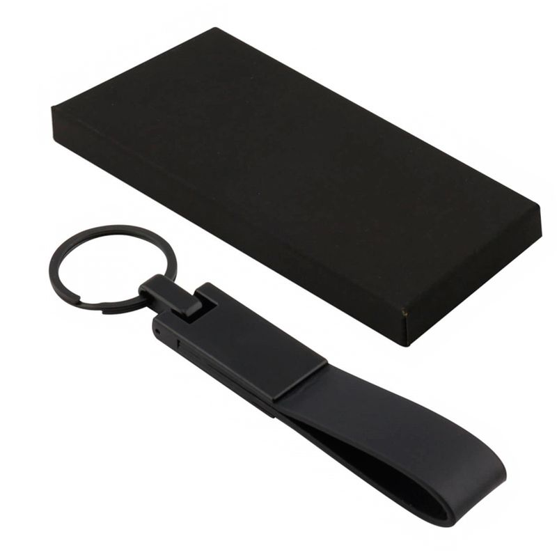 GENERICO - Llavero hombre en cuero y herraje metalico + estuche de regalo