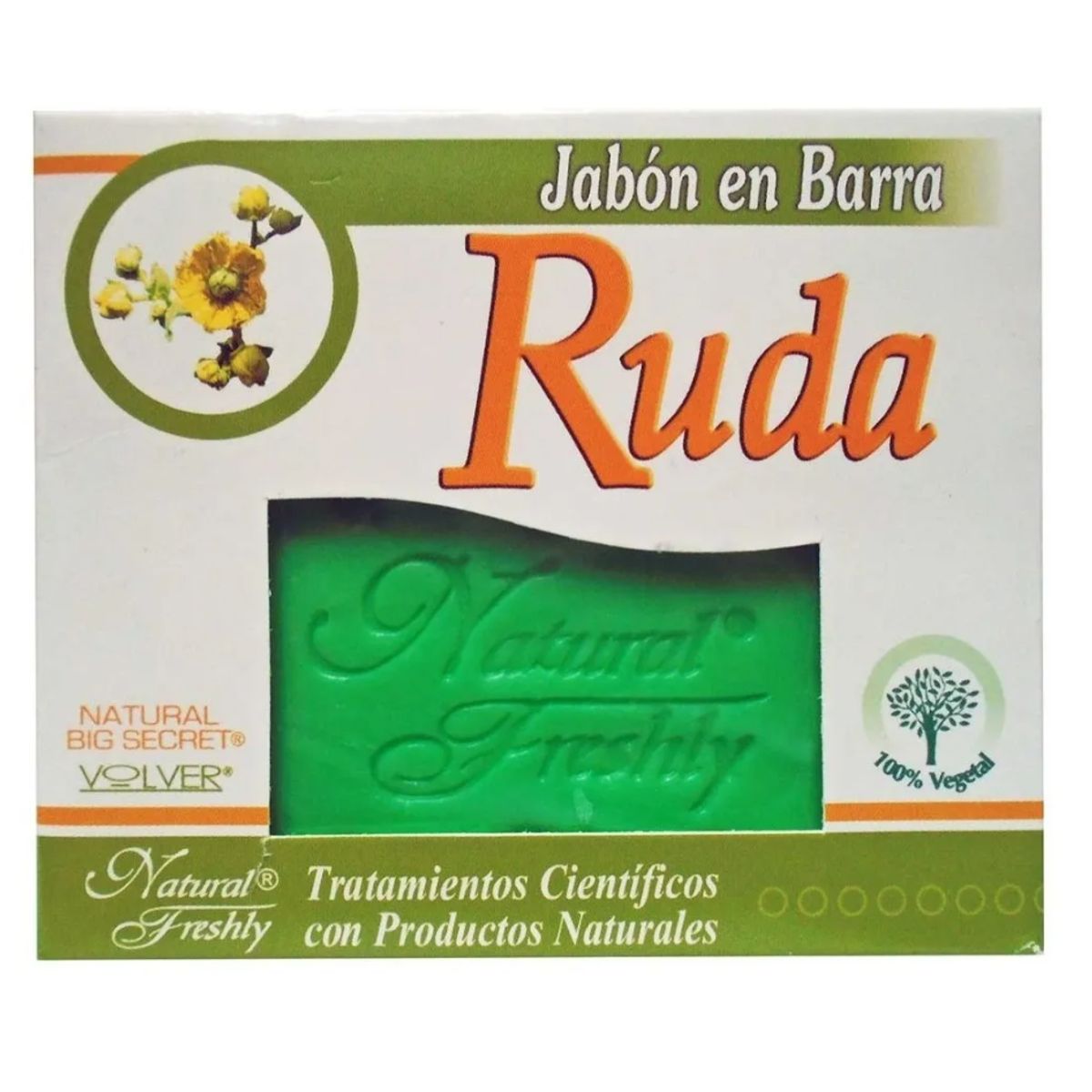 NATURAL FRESHLY - JABON RUDA EN BARRA X 90 GR. NATURAL FRESHLY