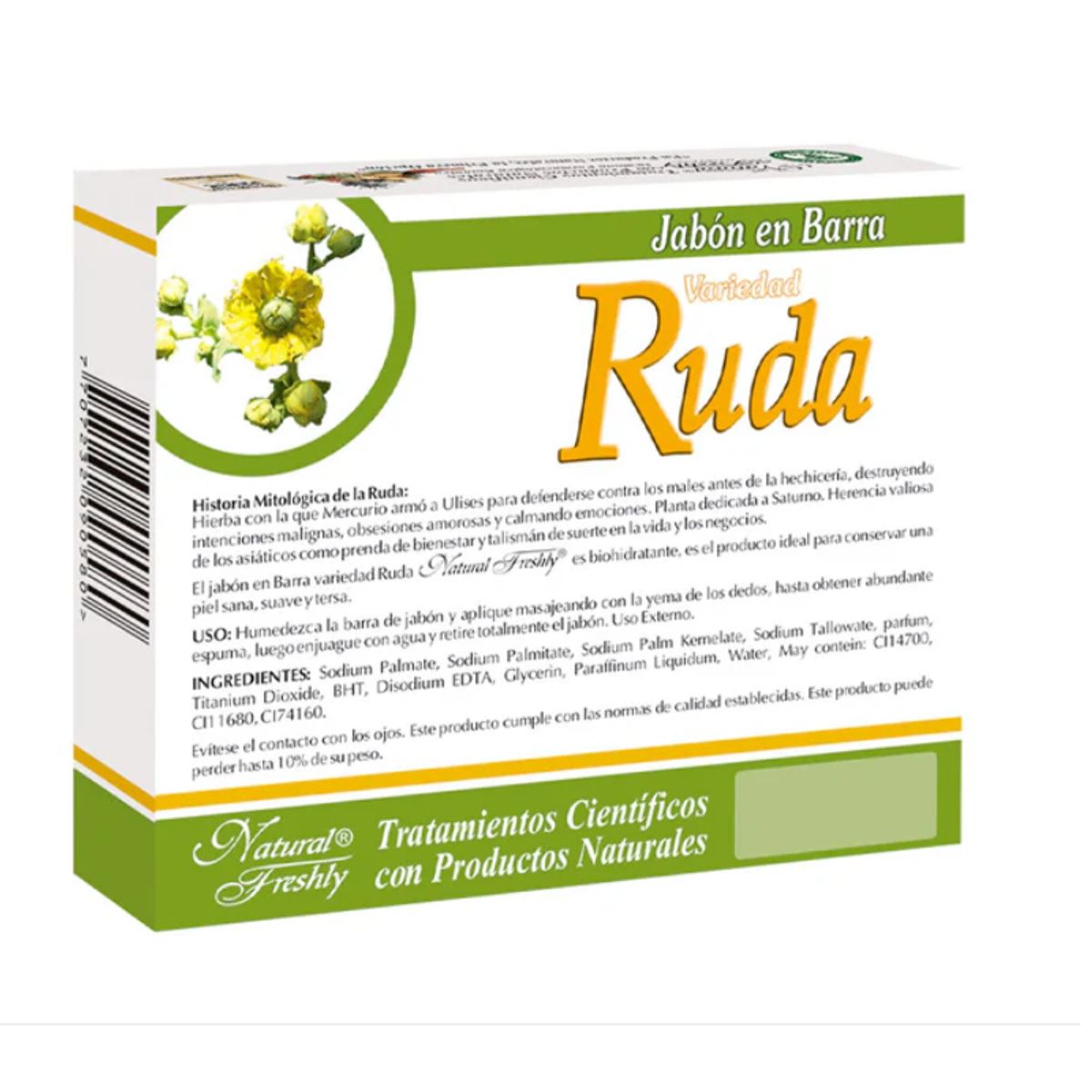 NATURAL FRESHLY - JABON RUDA EN BARRA X 90 GR. NATURAL FRESHLY