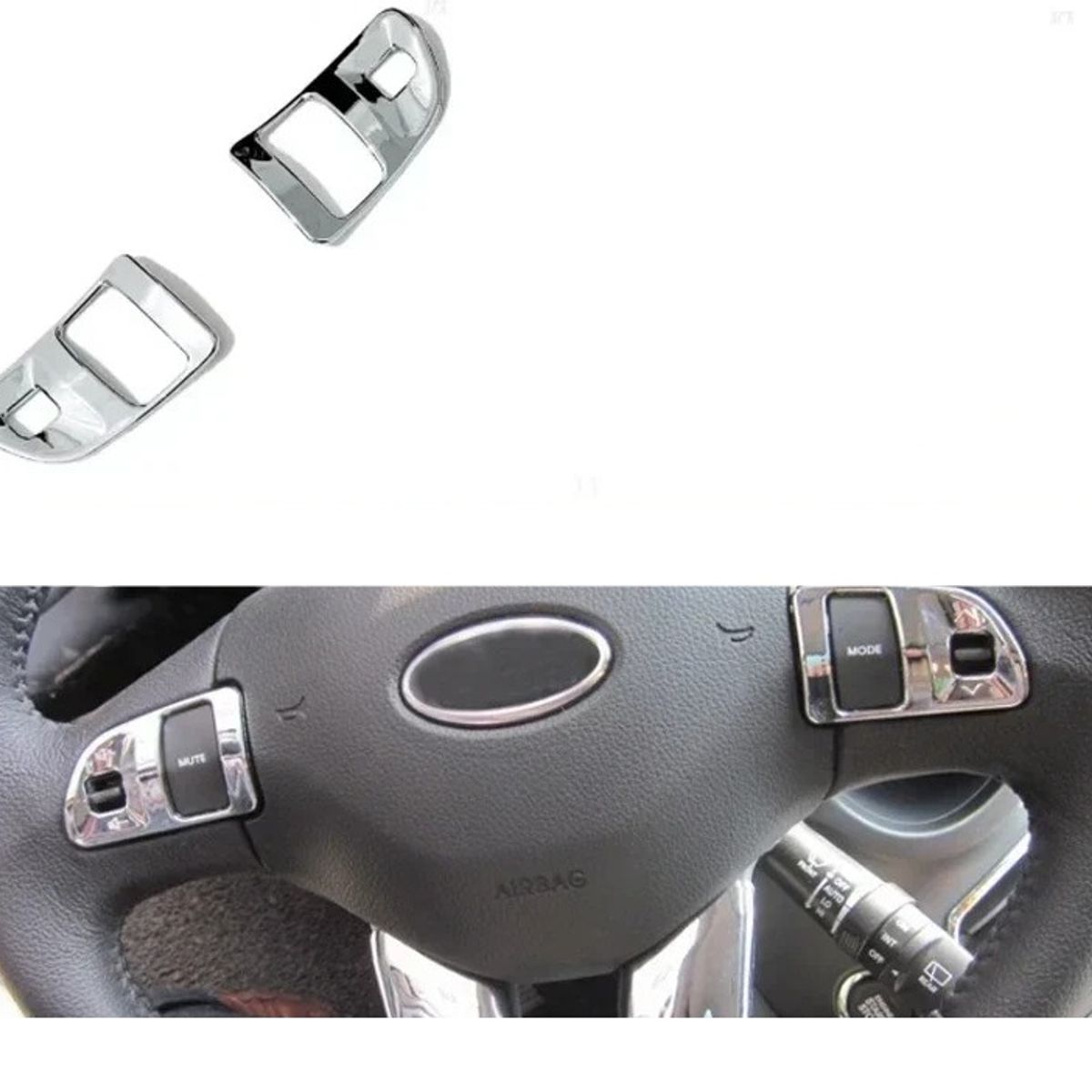GENERICO - accesorios kia sportage cubierta timon superior cromada 2pcs