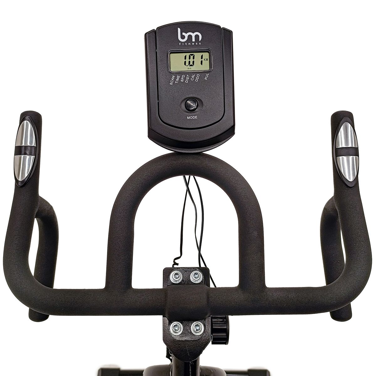 BM FITNESS - Bicicleta Estática de Spinning BM FITNESS 329 Negro con Amarillo Resistencia de banda