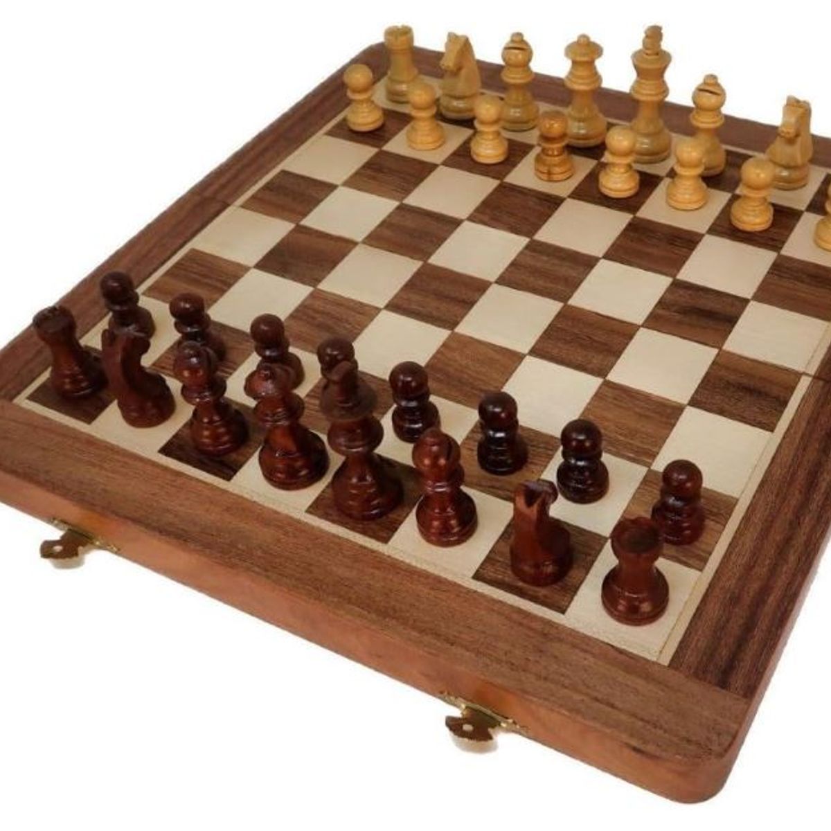 ZHOPI CO - Juego De Ajedrez Magnetico De Madera Plegable Portatil