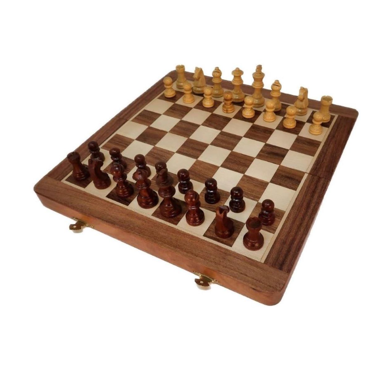 ZHOPI CO - Juego De Ajedrez Magnetico De Madera Plegable Portatil