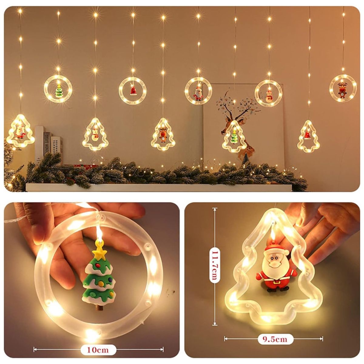 MULTIPLACE COLOMBIA - Luces de navidad decorativas para con figuras de estrellas
