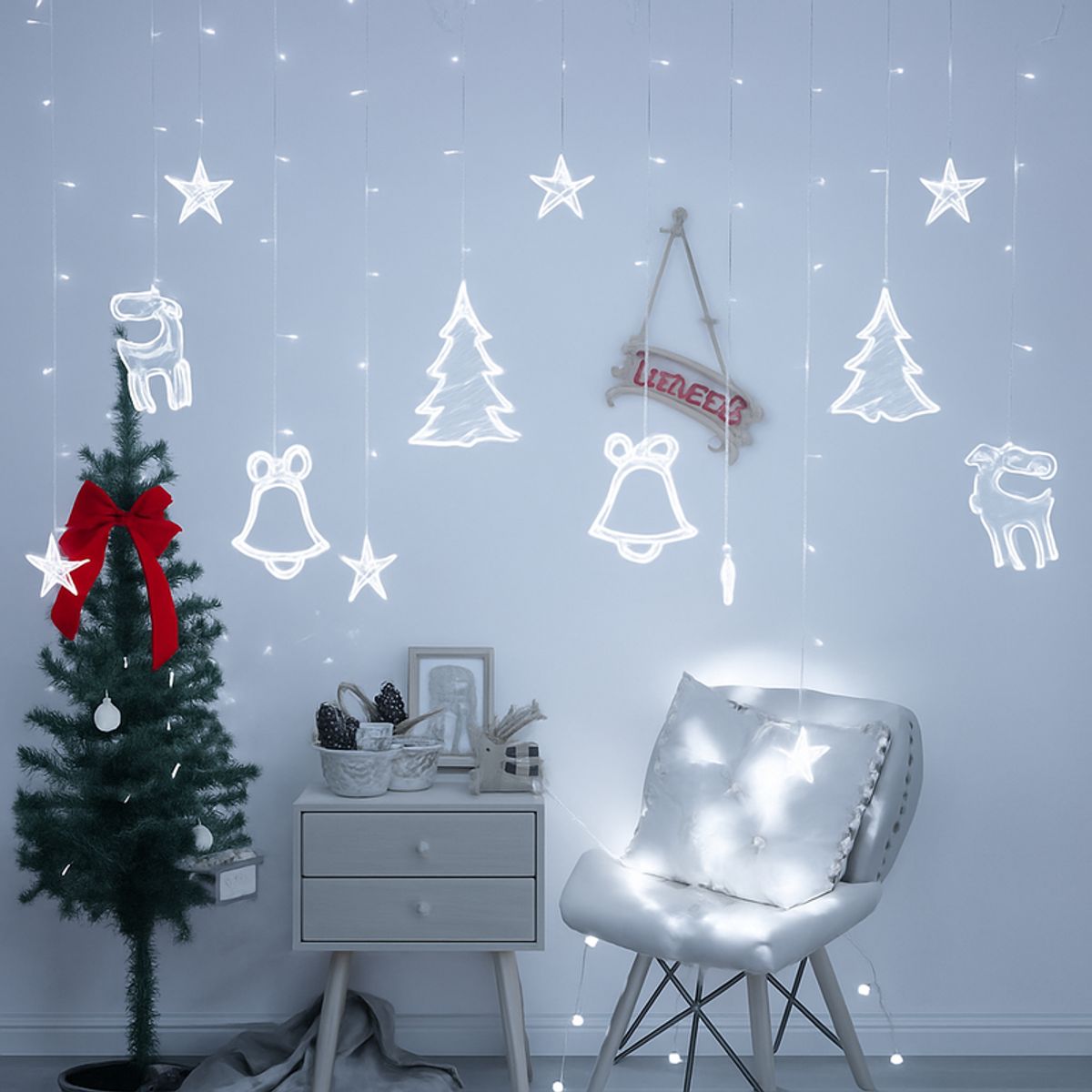 MULTIPLACE COLOMBIA - Luces de navidad decorativas con figuras de Renos Luz Blanca