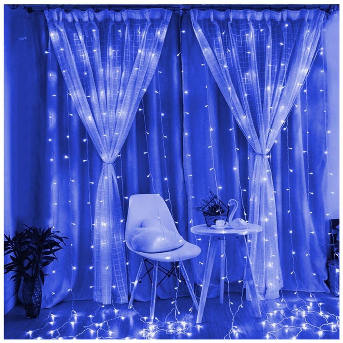 MULTIPLACE COLOMBIA - Cortina de Luces de navidad decorativas para interiores 300X200 CM-