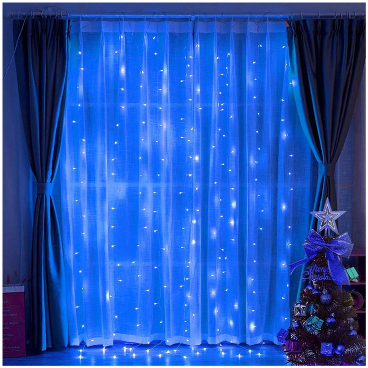 MULTIPLACE COLOMBIA - Cortina de Luces de navidad decorativas para interiores 300X200 CM-