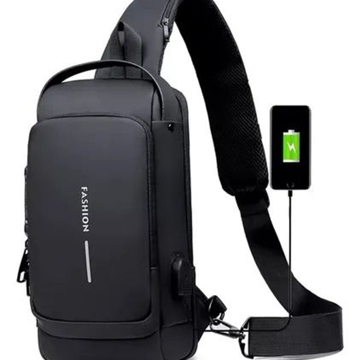 GENERICO - Bolsa Pecho Crossbody Usb Antirrobo Resistente Agua