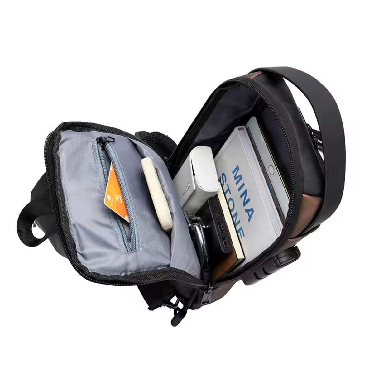 GENERICO - Bolsa Pecho Crossbody Usb Antirrobo Resistente Agua