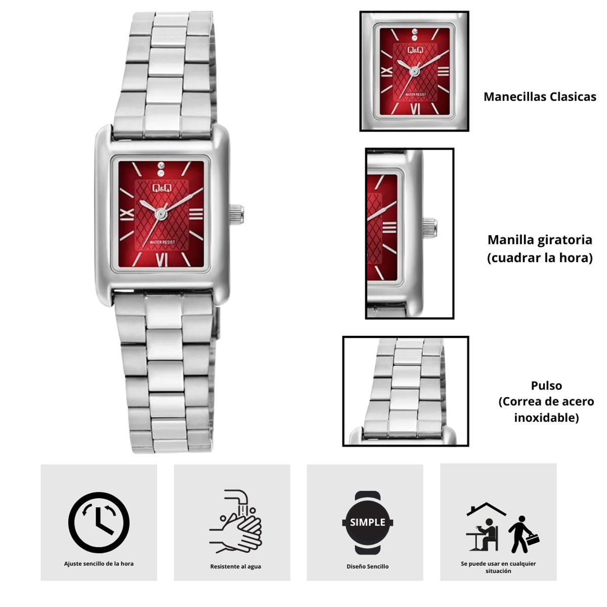 Q&Q - Reloj Q&Q C69A-002PY Diseño Sencillo