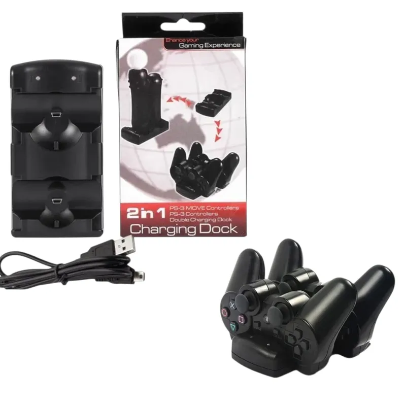 GENERICO - base de carga cargador compatible con mando y move ps3