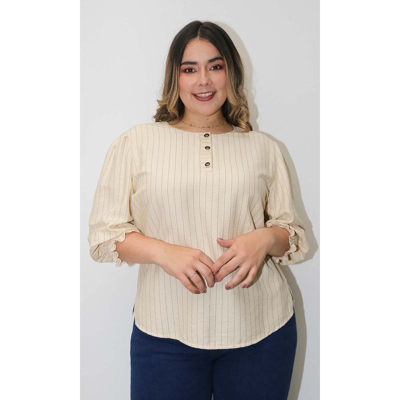 L Y H - Blusa Para Mujer Manga 34 Amarillo Marca L&H