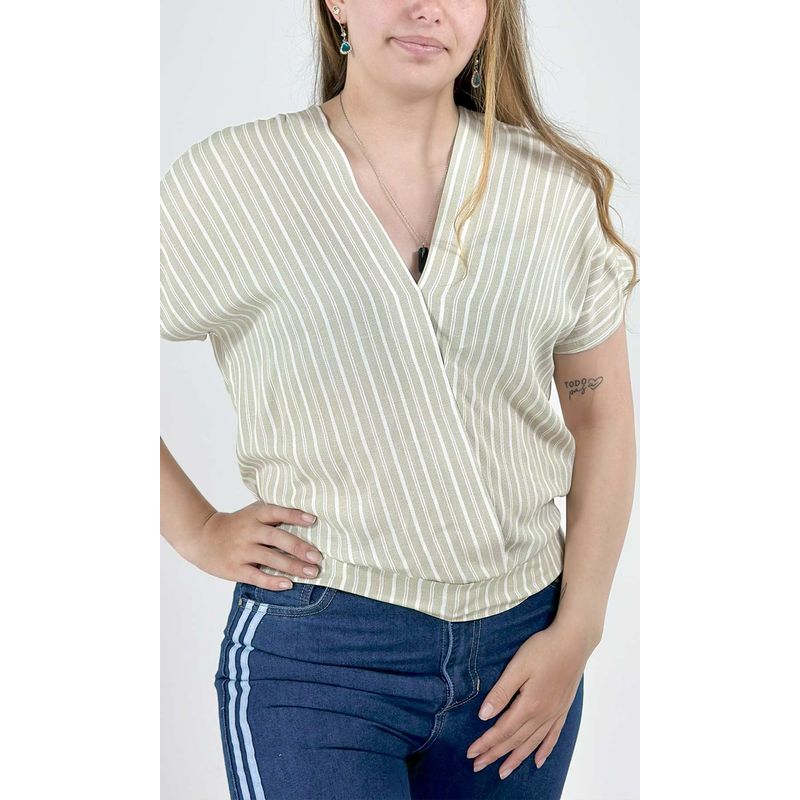 L Y H - Blusa Para Mujer Manga Corta Verde Marca L&H