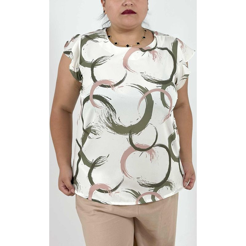 L Y H - Blusa Para Mujer Manga Corta Verde Marca L&H