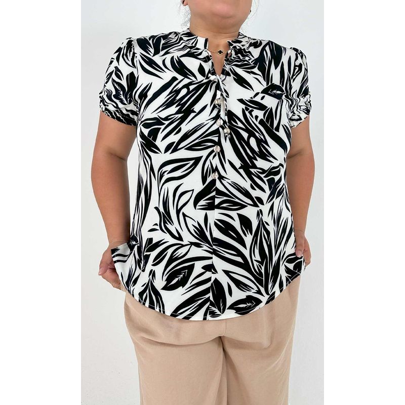L Y H - Blusa Para Mujer Manga Corta Blanco Marca L&H