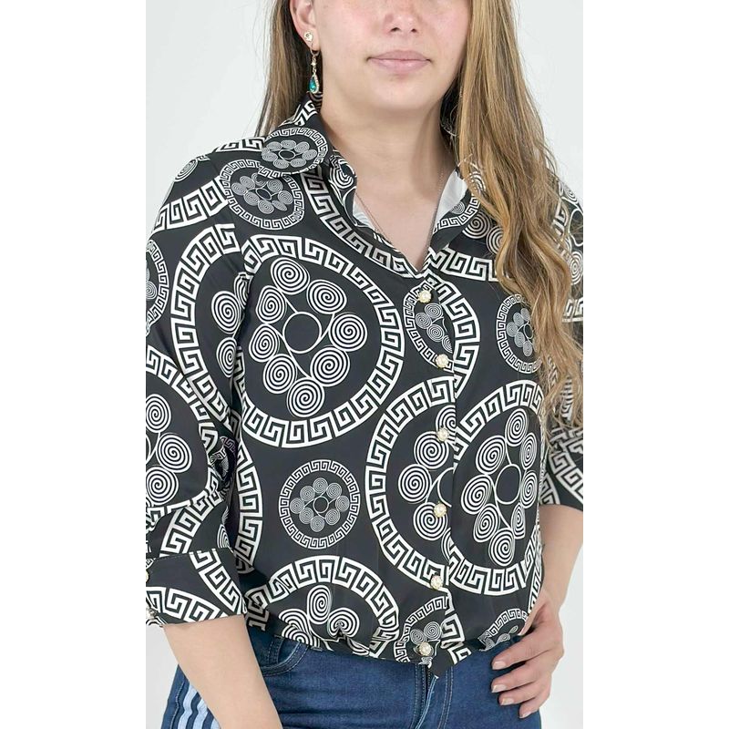 L Y H - Blusa Para Mujer Manga 34 Negro Marca L&H Ref 1F412661